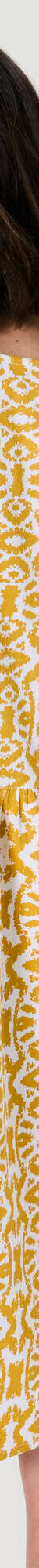 Robe courte évasée, imprimé ikat (miel / blanc) Robe courte évasée, imprimé ikat (miel / blanc)